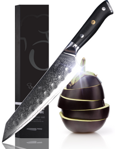 Kiritsuke Chef's Knife 8 Inch Damascus Japanese VG10 Super Steel 67 Layer High Carbon Stainless Steel